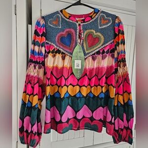 FARM Rio Multicolor Heart Blouse
